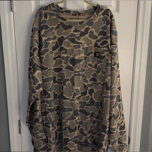 Carhartt Khaki Vintage Camo Long Sleeve Men’s Shirt Big & Tall